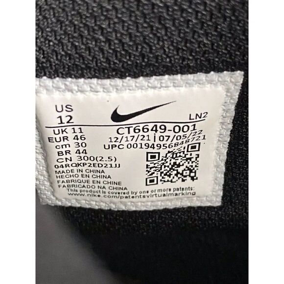 Nike Alpha Menace Pro 3 Mid Football Cleats Men's Black Size 12 CT6649-001 - Picture 8 of 10